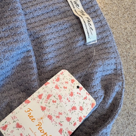 NWT Free People We The Free North Shore thermal tunic top gray medium - Picture 6 of 7